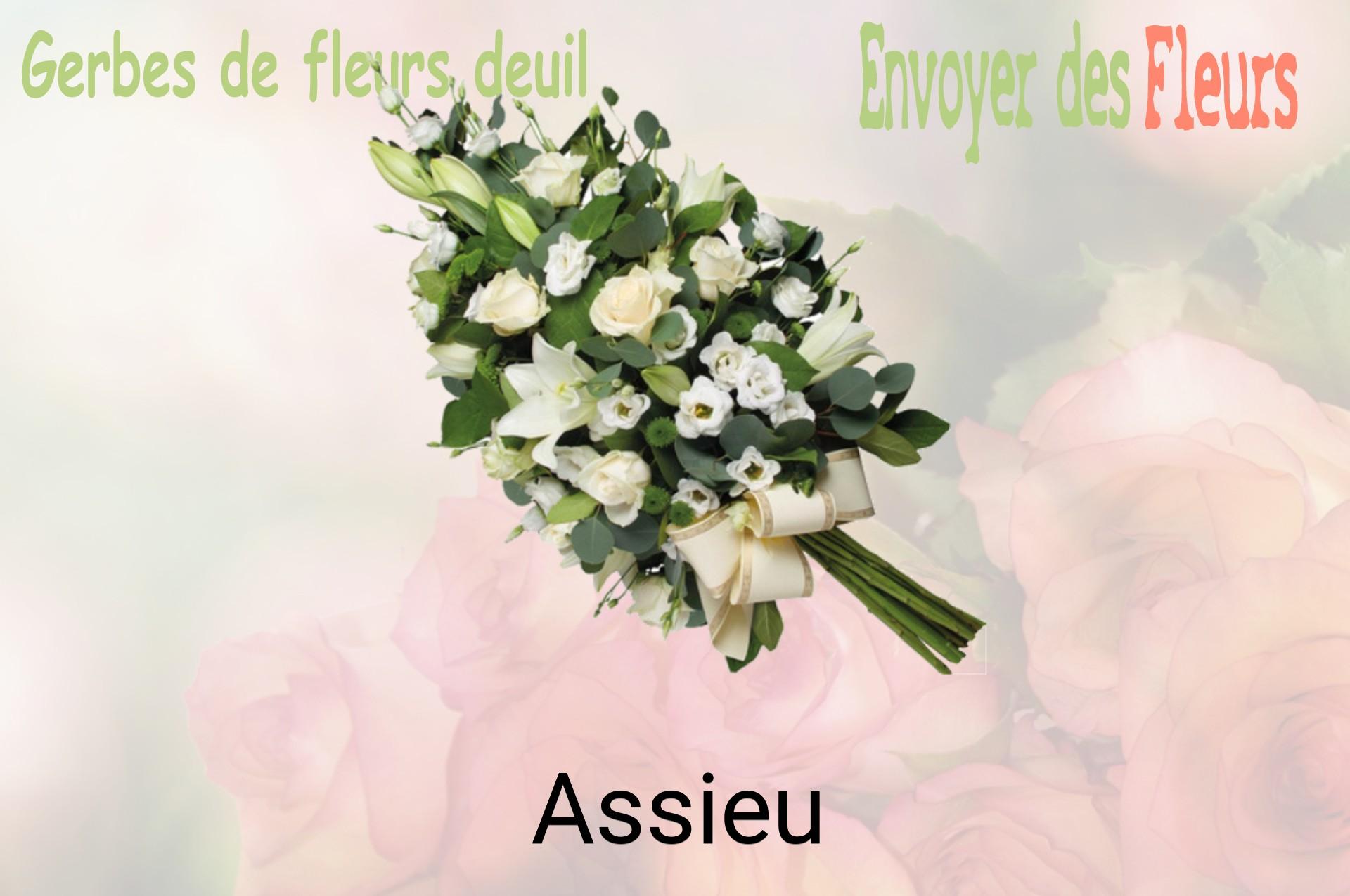 Gerbe de fleurs de deuil livrée à Assieu